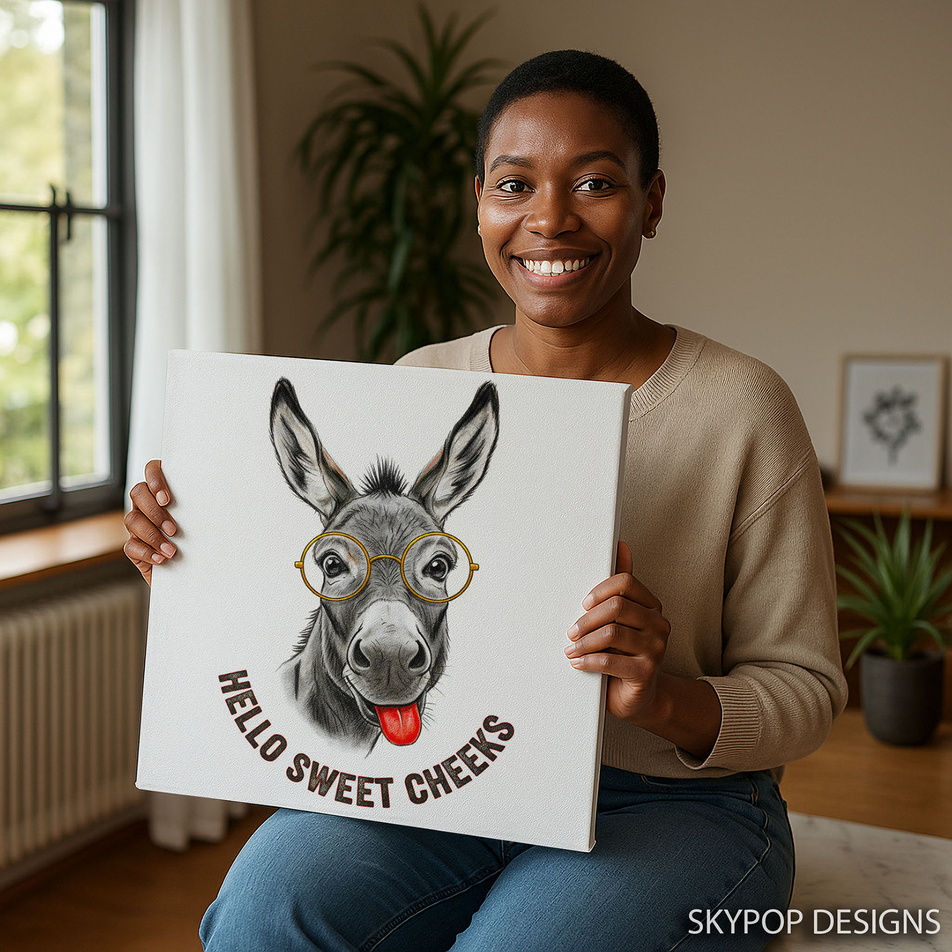 3.jpg Donkey with Glasses Art