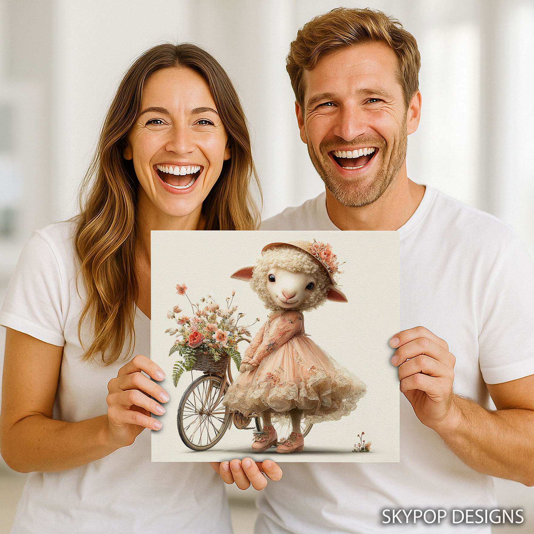 3.jpg Sheep Floral Bicycle Art