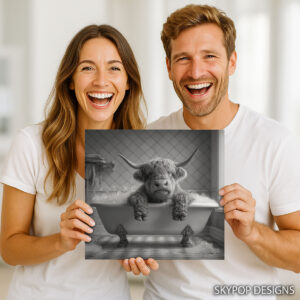 Highland Cow Bath Art