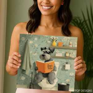 Miniature Schnauzer Reading Art