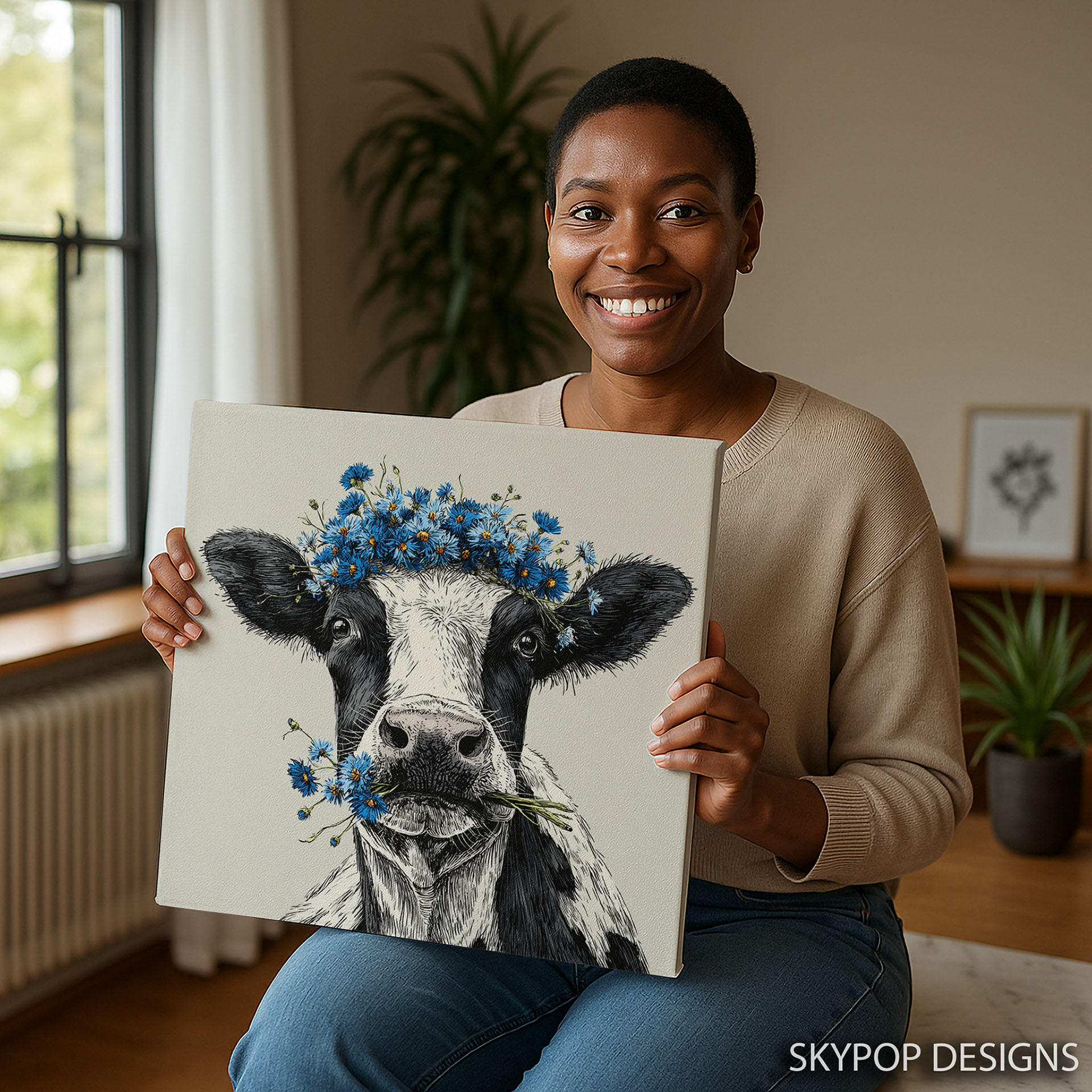 3.jpg Highland Cow Flower Art