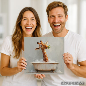 Bathtime Giraffe Art