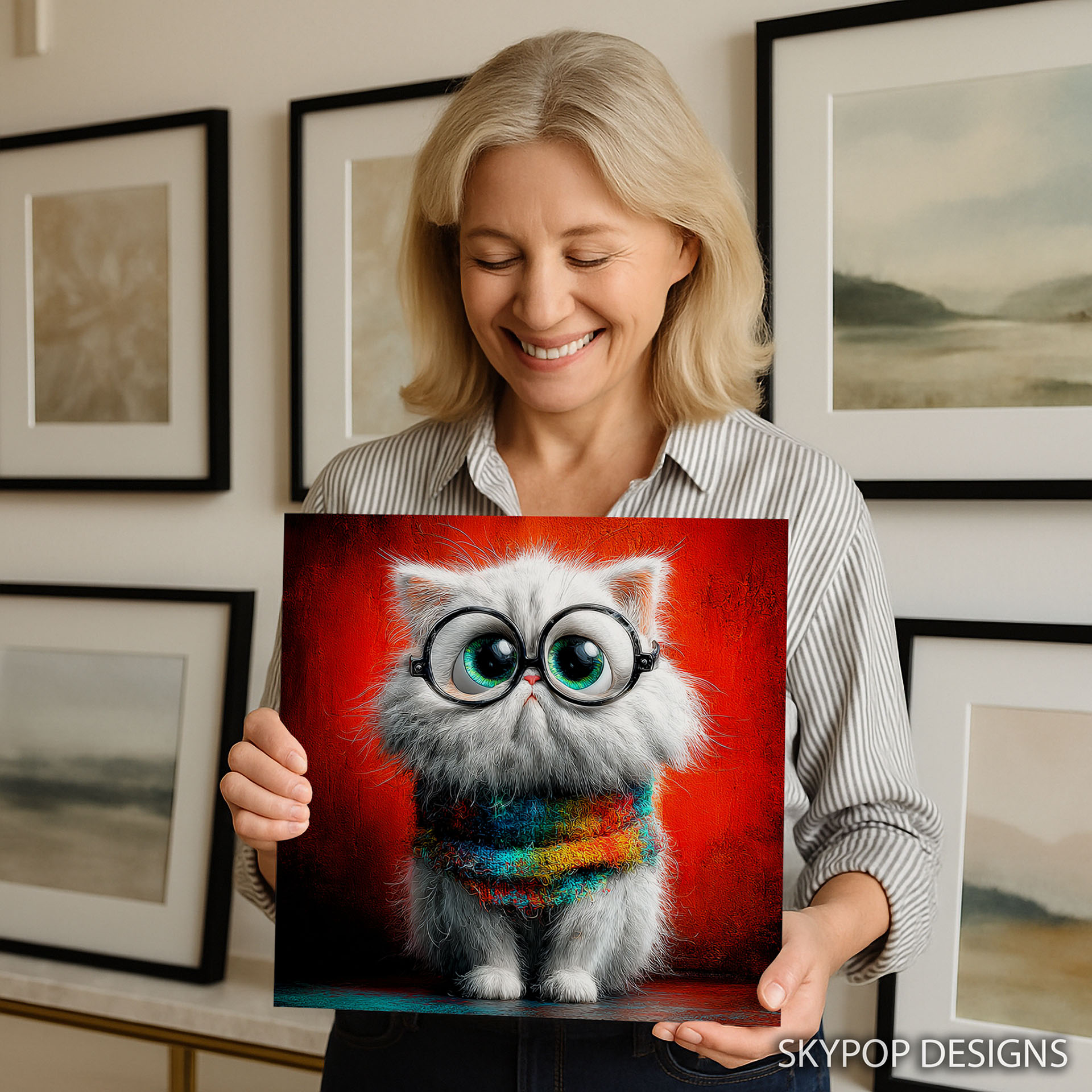 3.jpg Kitten With Glasses Art