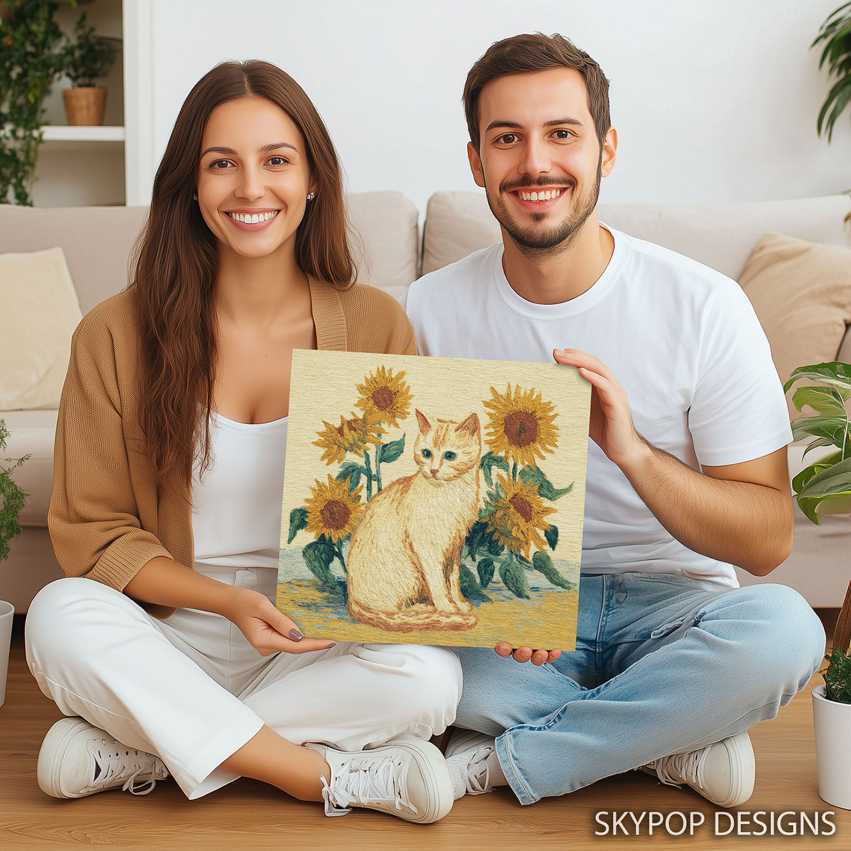3.jpg Cat Sunflower Garden Art