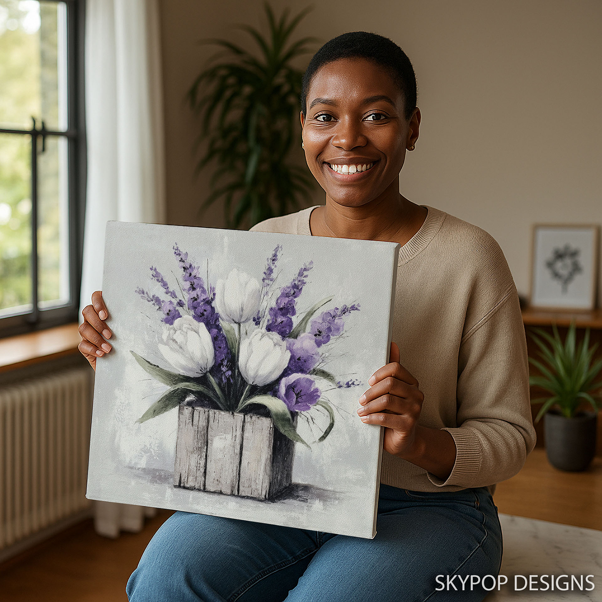 3.jpg Tulip Lavender Bouquet Art