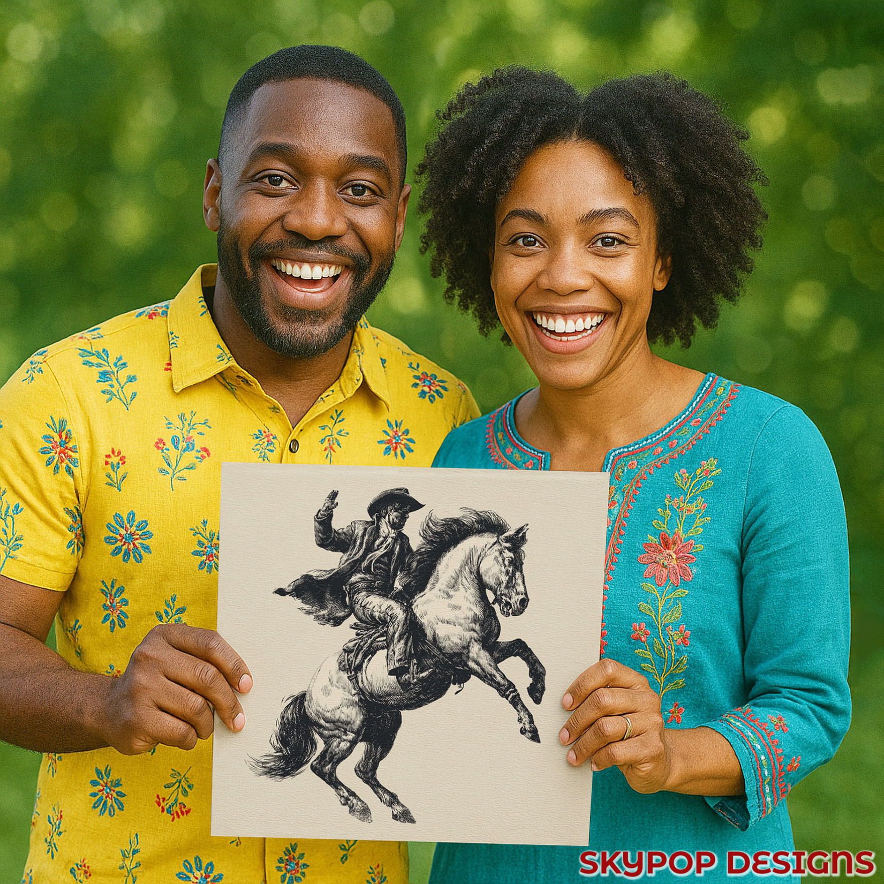 3.jpg Vintage Cowboy Horse Art