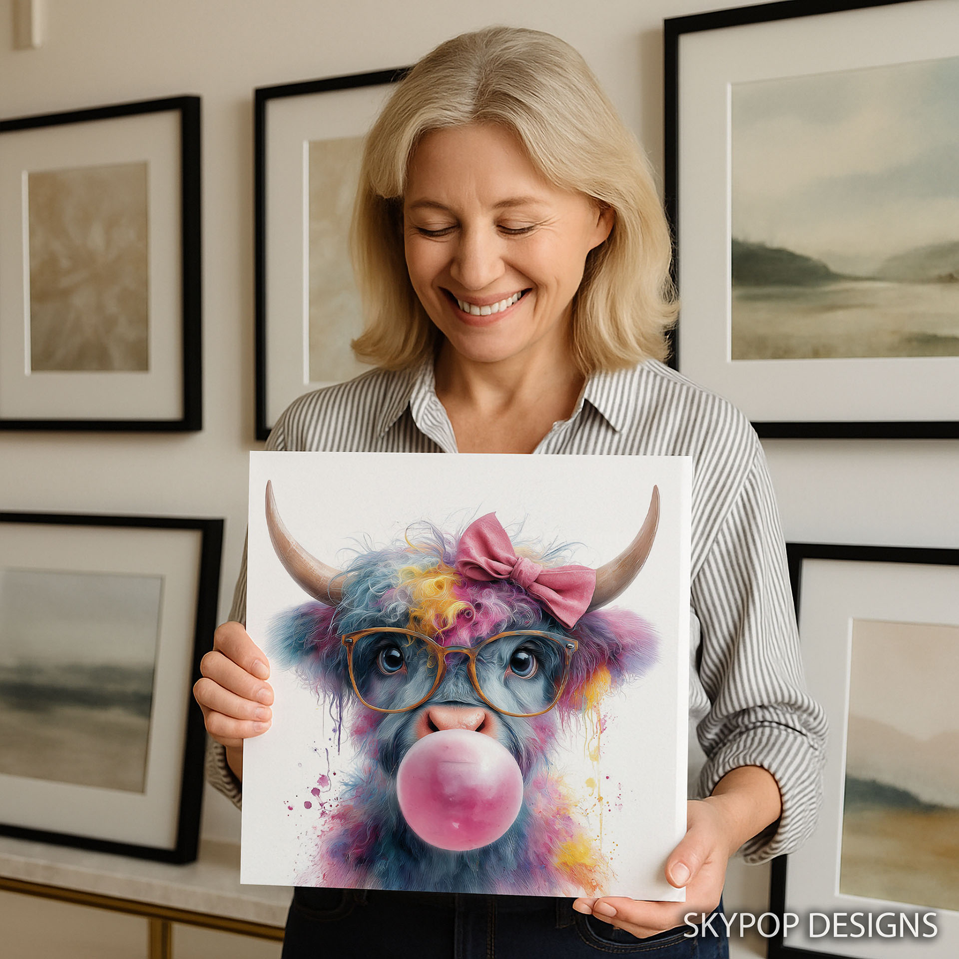 3.jpg Highland Cow Bubblegum Art