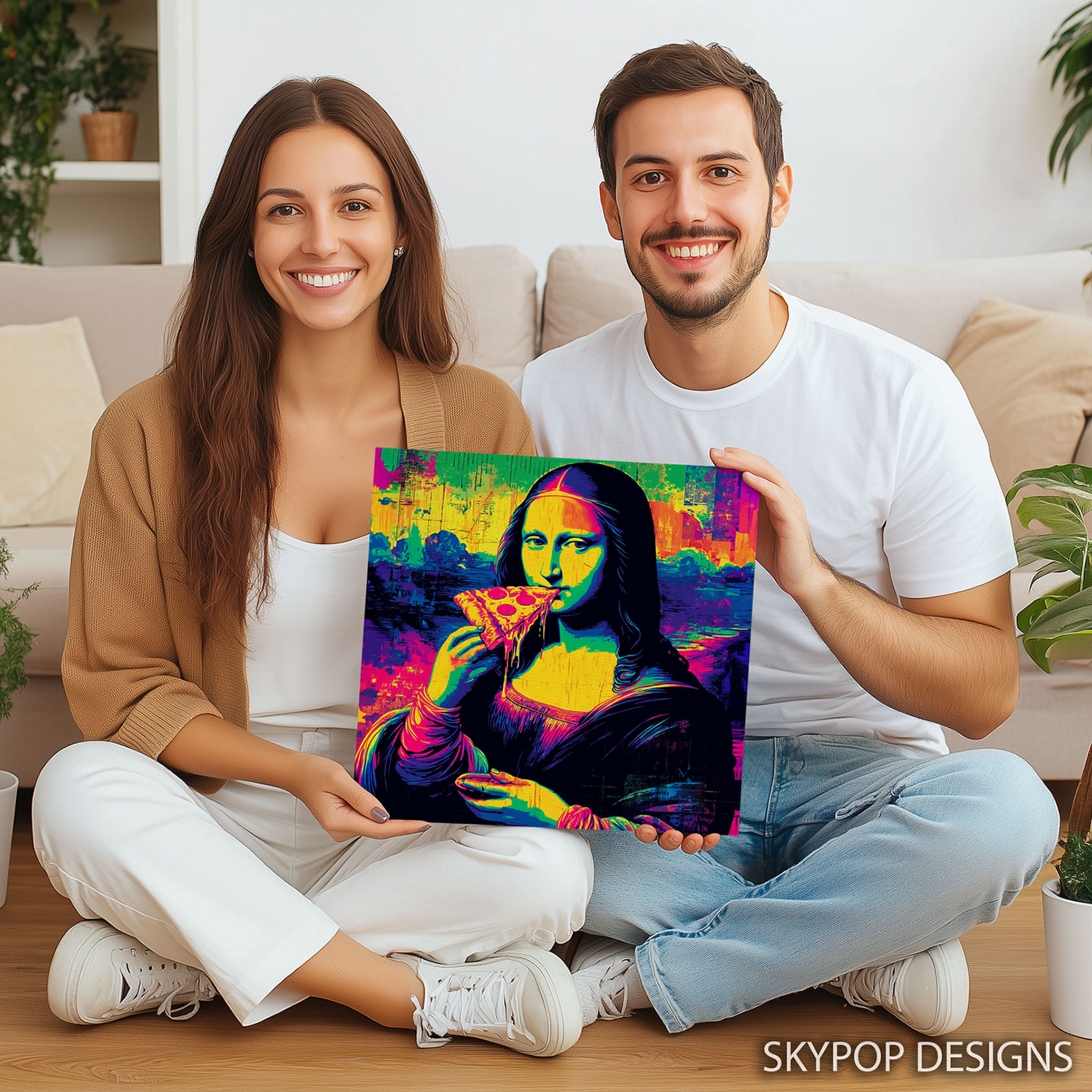3.jpg Mona Lisa Eating Pizza Art
