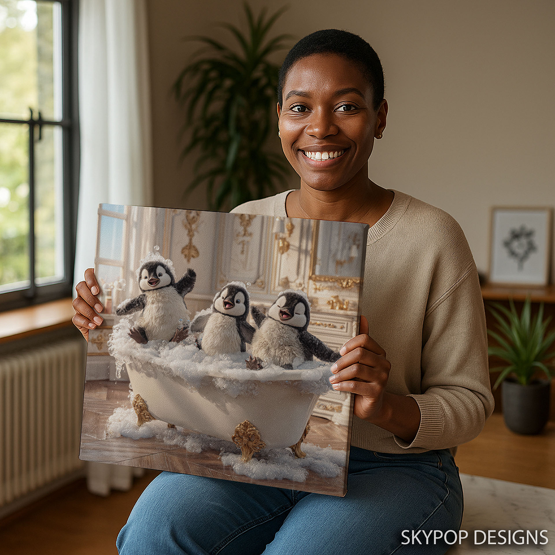 3.jpg Penguin Bubble Bath Art