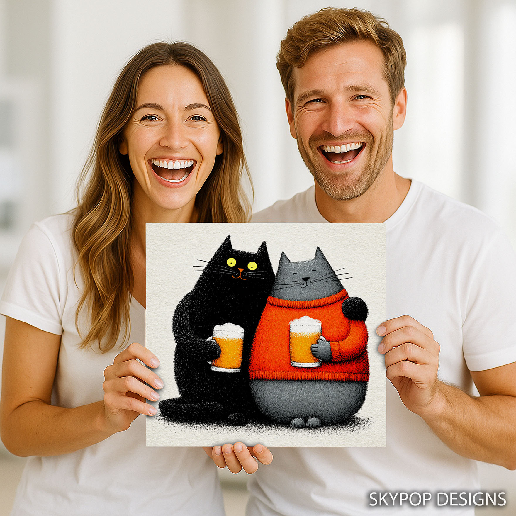 3.jpg Cat Cheers Beer Art