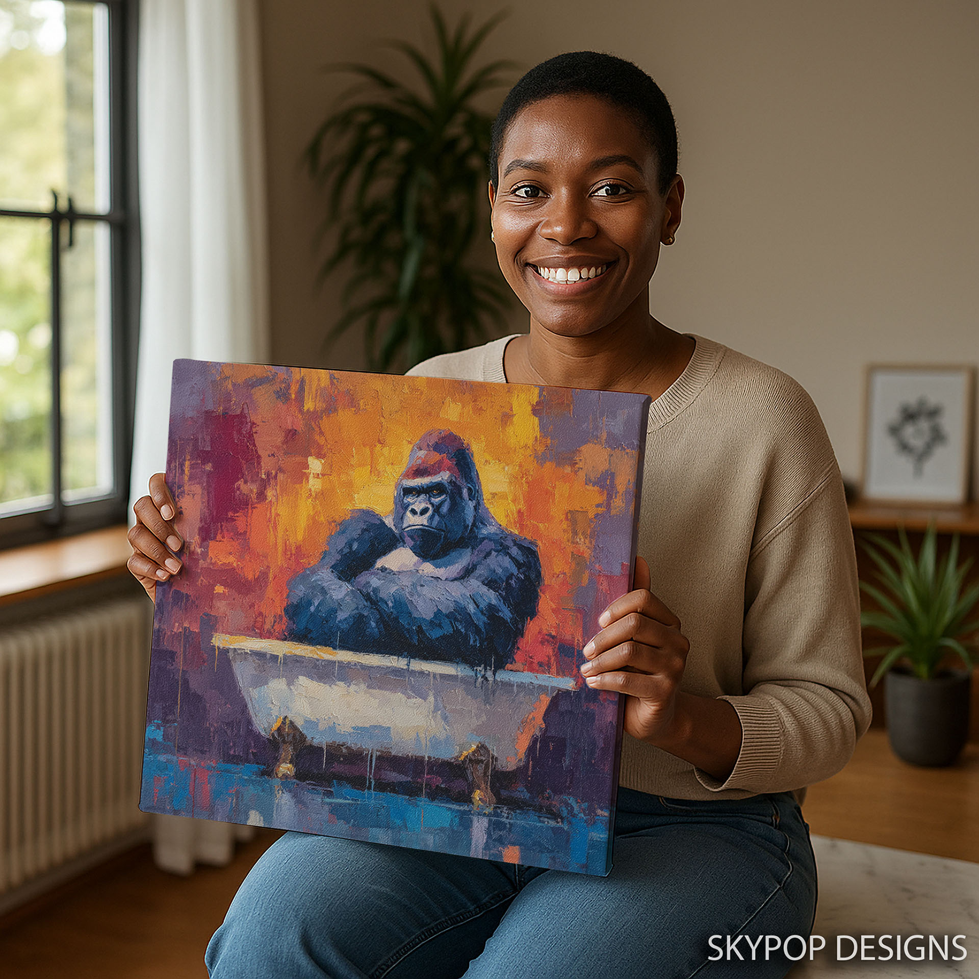 3.jpg Gorilla Bath Time Art