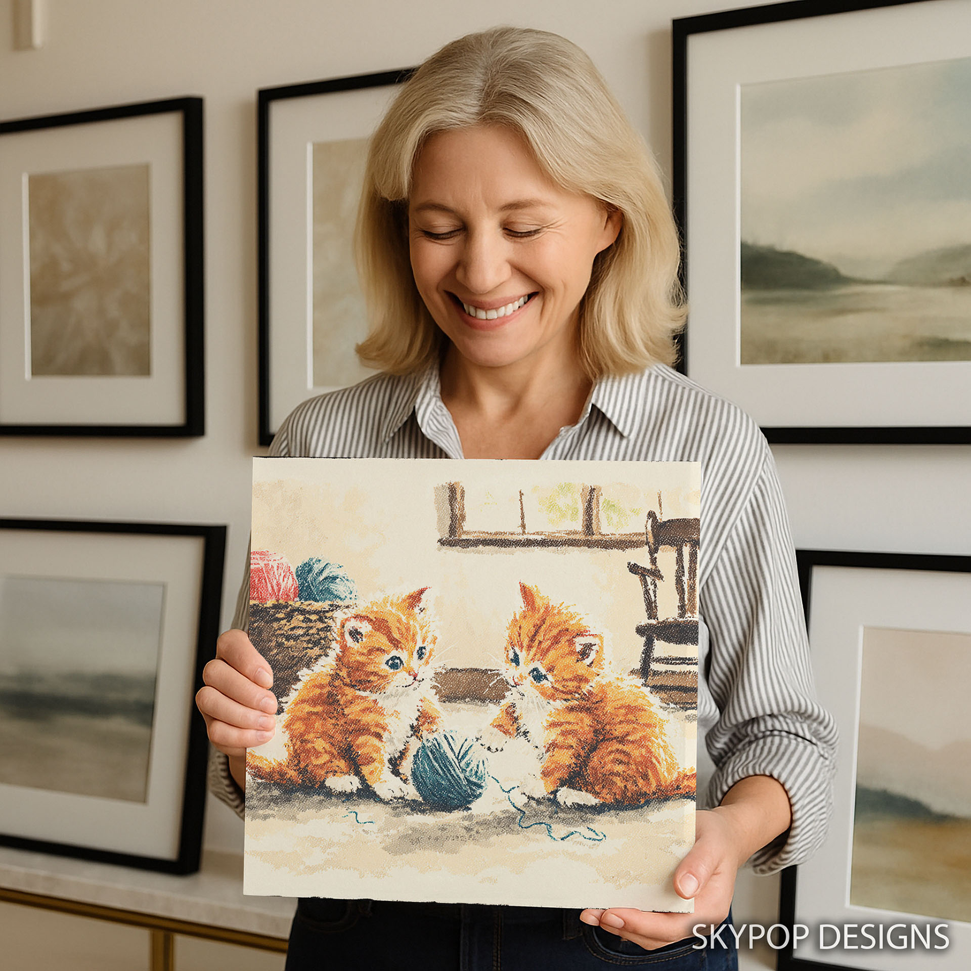 3.jpg Kitten Playing with Yarn Art