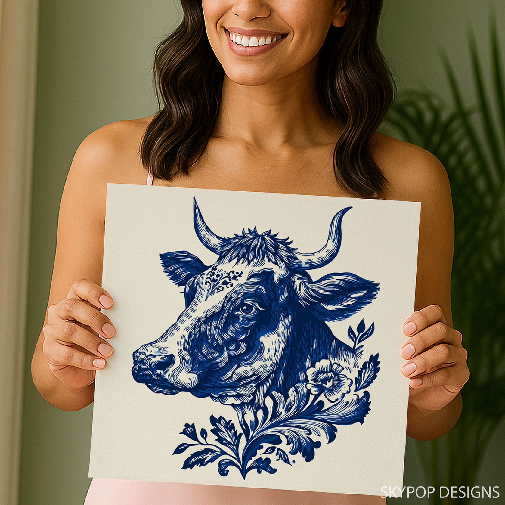 3.jpg Highland Cow Floral Art