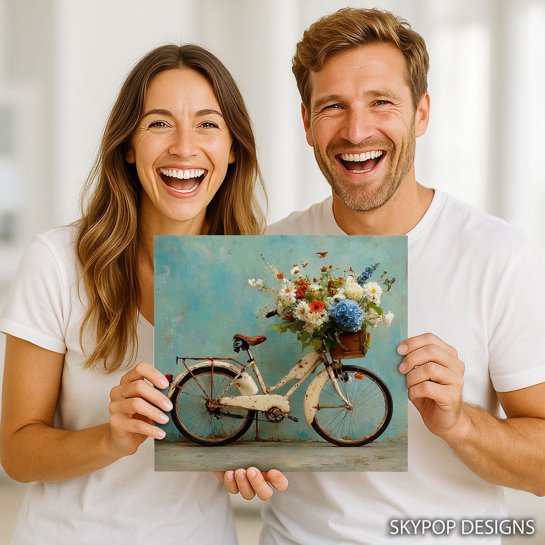 3.jpg Vintage Bicycle Floral Bouquet Art