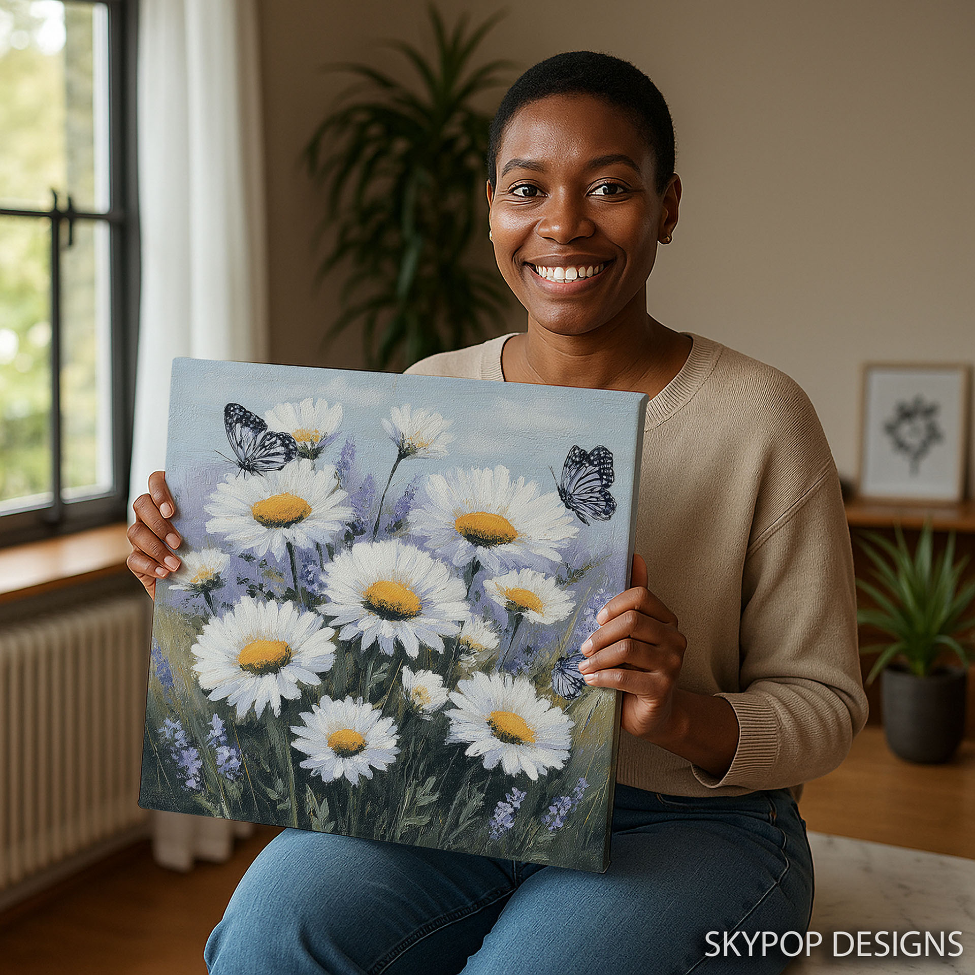3.jpg Daisy Field Butterfly Art