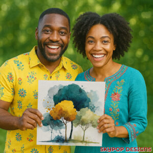 Golden Autumn Trees Art