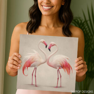 Flamingo Love Heart Art