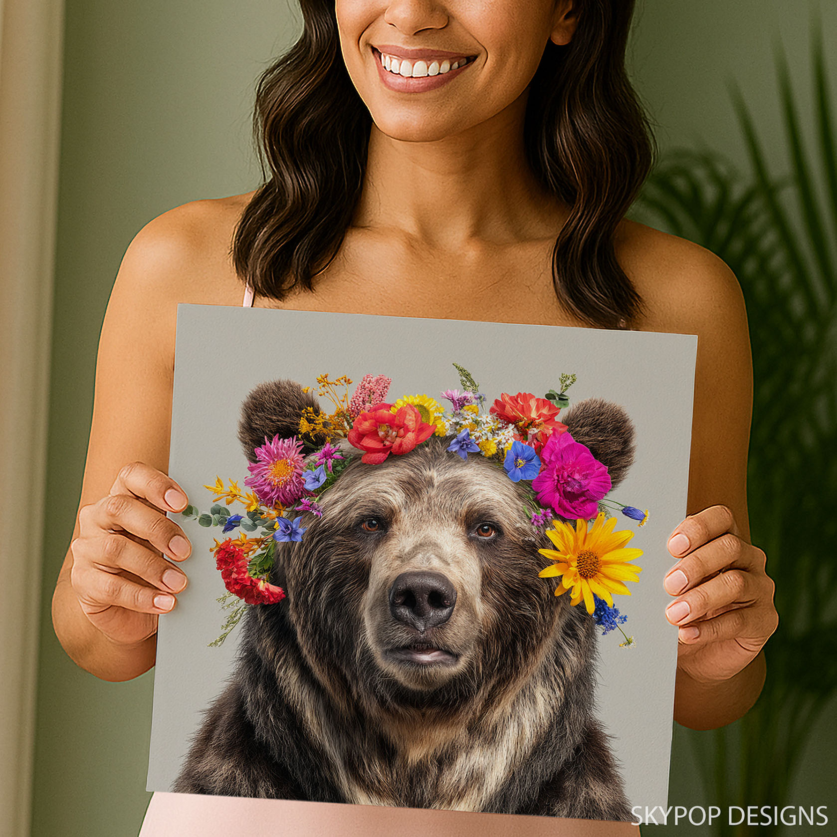 3.jpg Bear Flower Crown Art