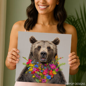 Bear With Flowers Art