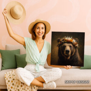 Bear with Flower Crown Art