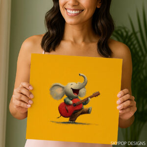 Elephant Rocking Guitar Art