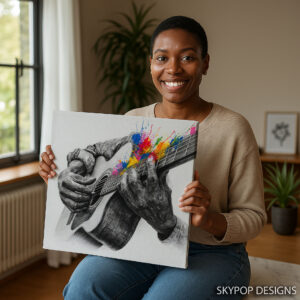 Guitar Riff Splatter Art