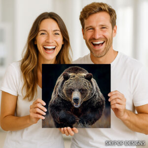 Grizzly Bear Roar Art