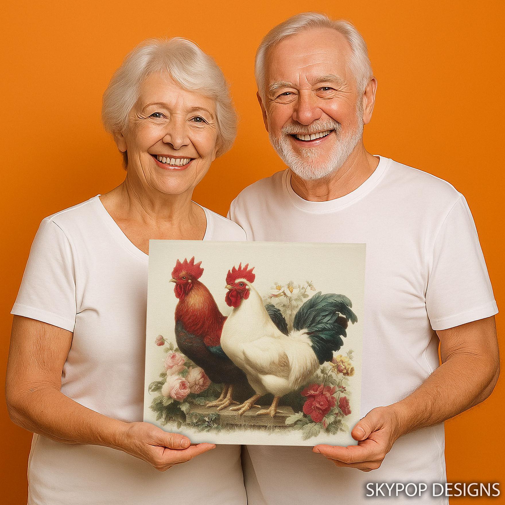 3.jpg Rooster and Roses Art