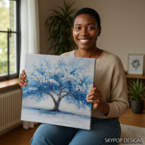 Blue Blossom Tree Art