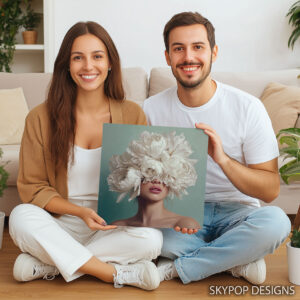 Peony Bloom Portrait Art