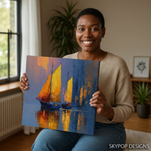 Golden Sails Sunset Art