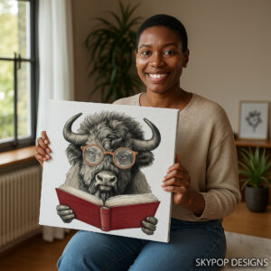 Bison Bookworm Art