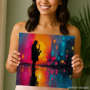 Saxophone Serenade Cityscape Art