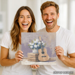 Guitar Hydrangea Art