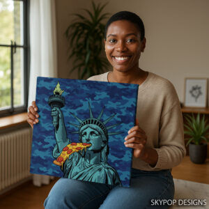 Statue of Liberty Pizza Art