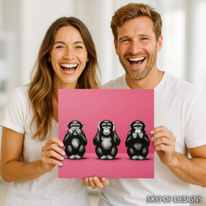 Chimpanzee See No Evil Hear No Evil Speak No Evil Art