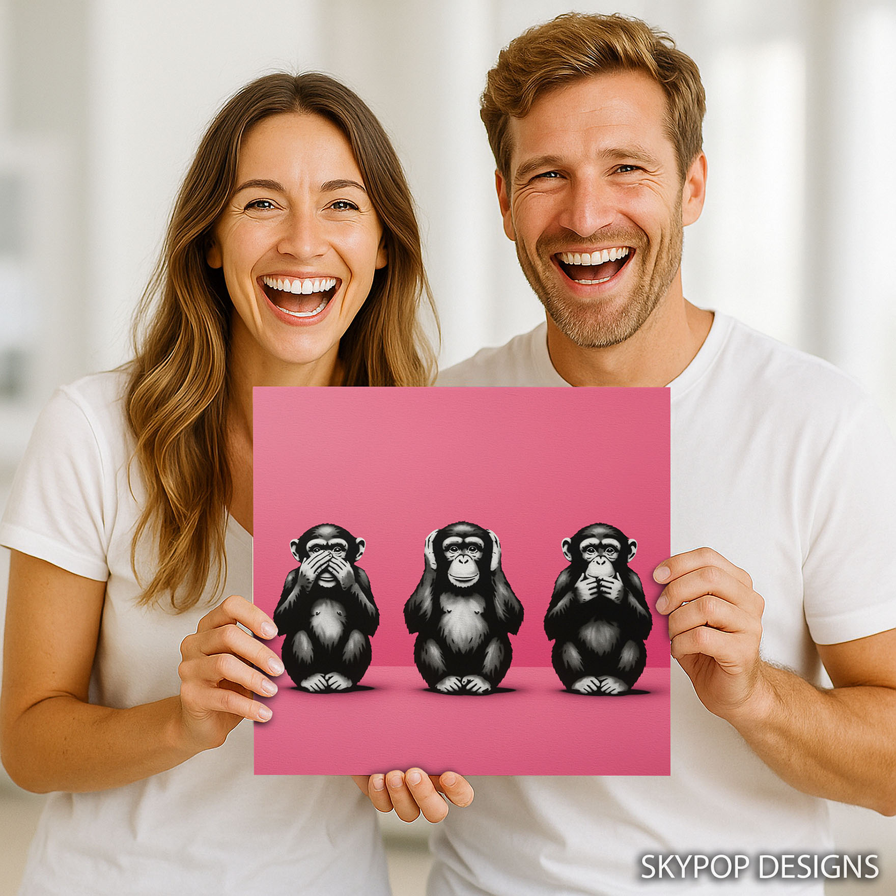 3.jpg Chimpanzee See No Evil Hear No Evil Speak No Evil Art