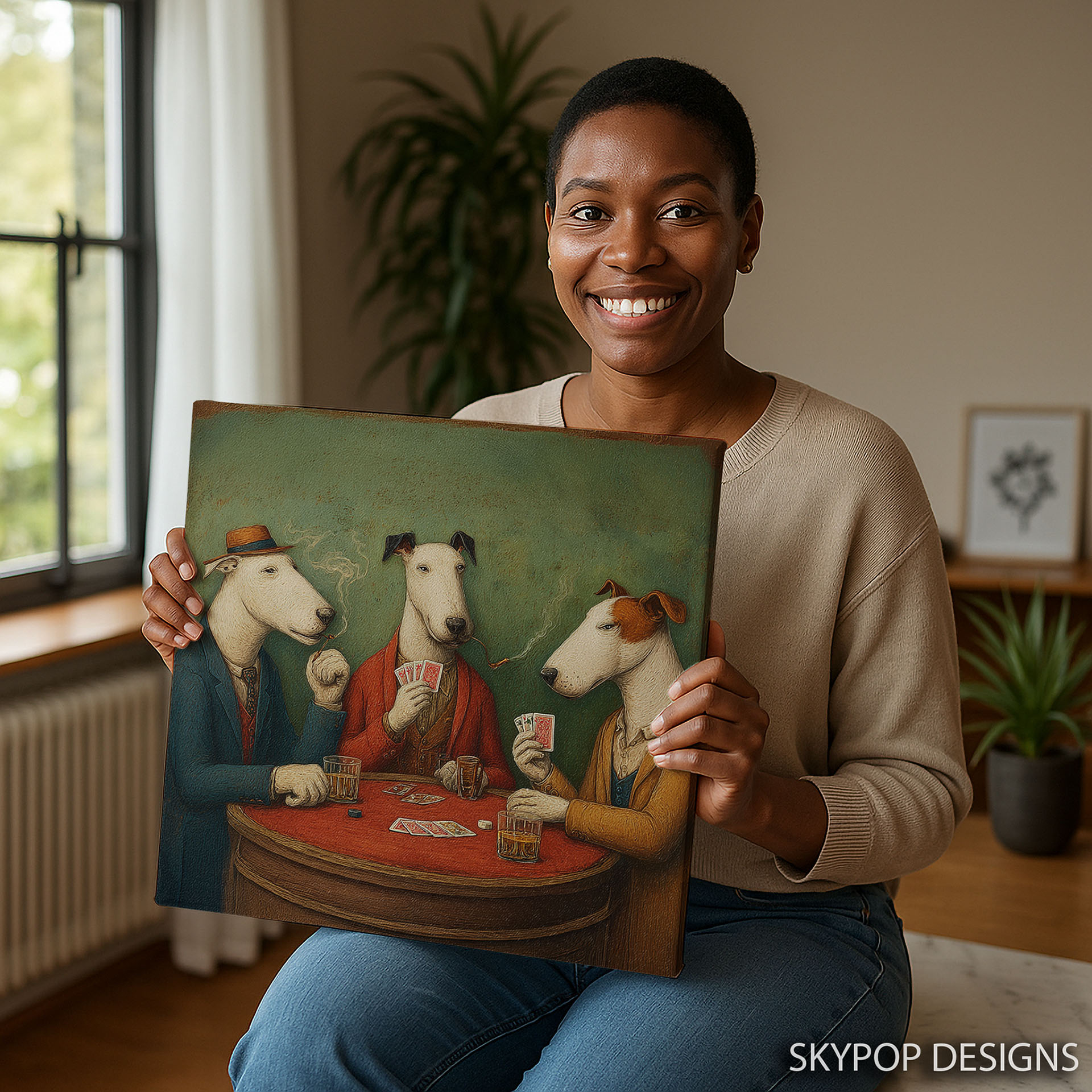 3.jpg Bull Terrier Dog Poker Art