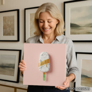 Golden Marble Ice Pop Art