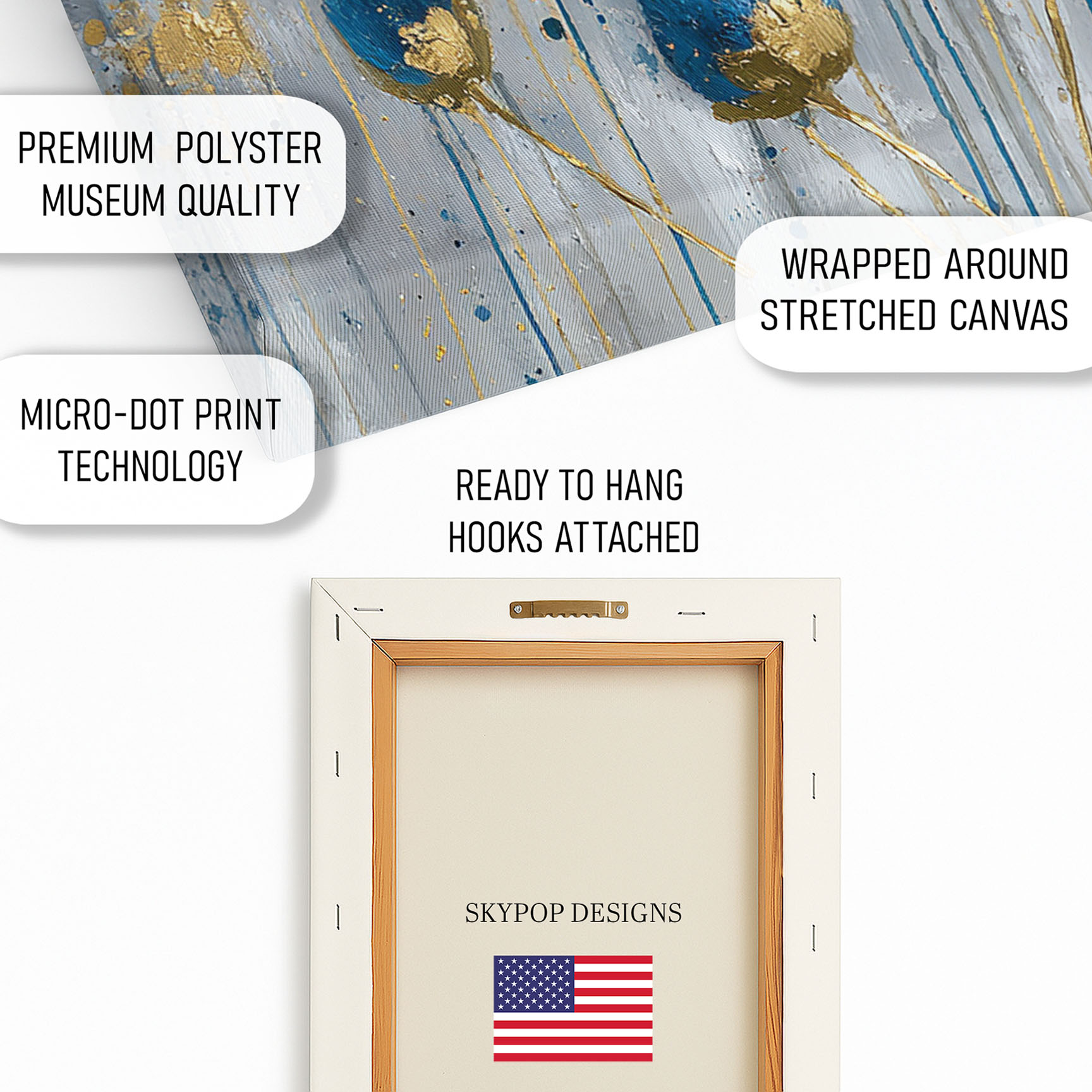 4.jpg Golden Blue Floral Burst Art