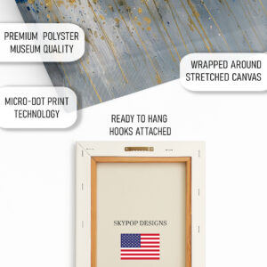 Blue Floral Gold Art