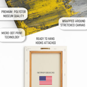 Geometric Yellow Black Abstract Art