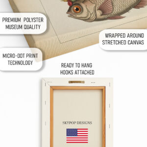 Fish with Rooster Heads Art