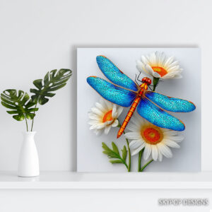 Dragonfly Daisy Art