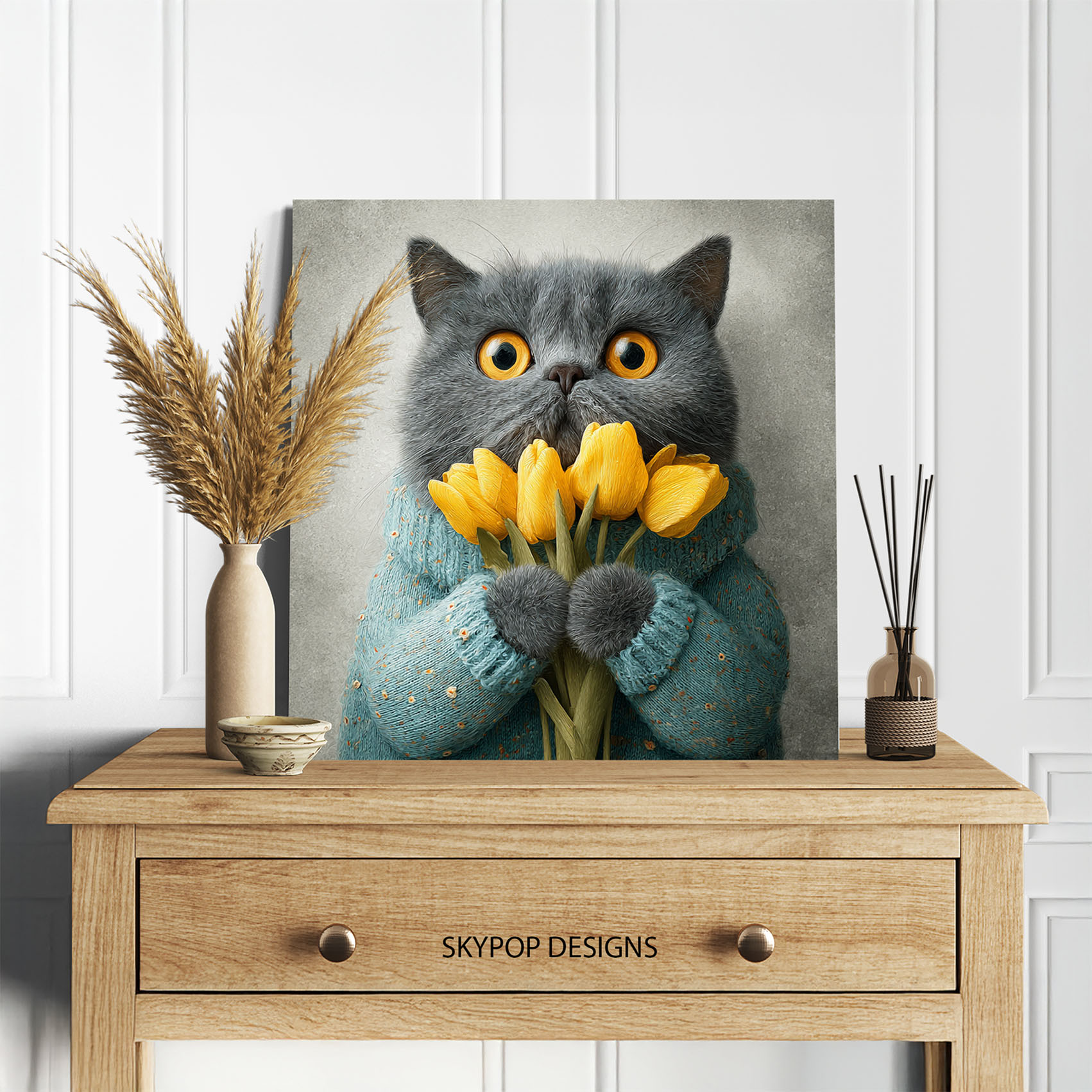 5.jpg Cat Tulip Art