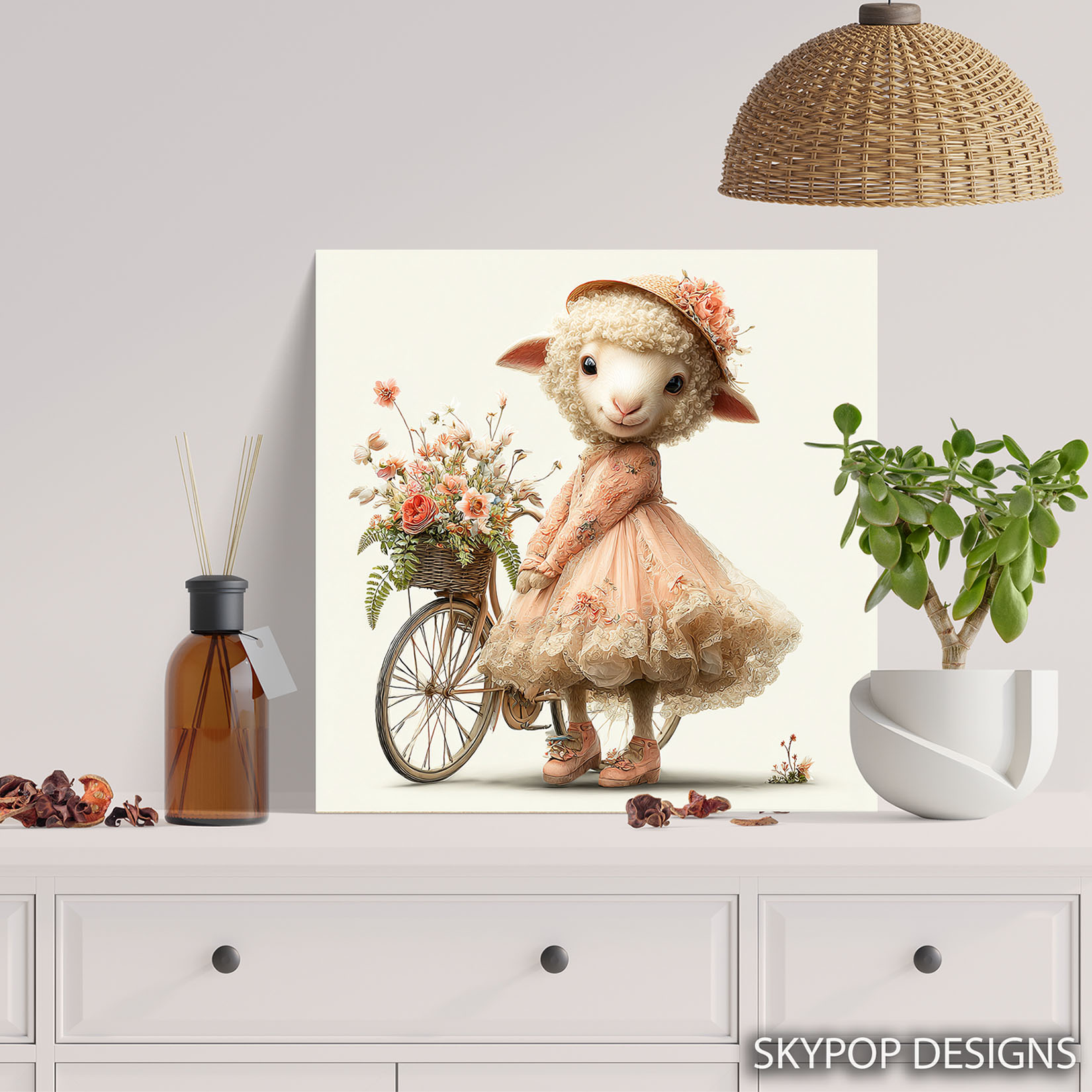 5.jpg Sheep Floral Bicycle Art