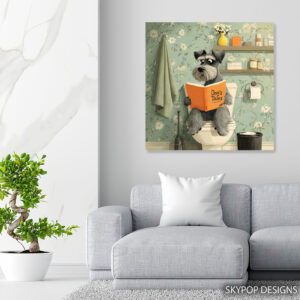 Miniature Schnauzer Reading Art