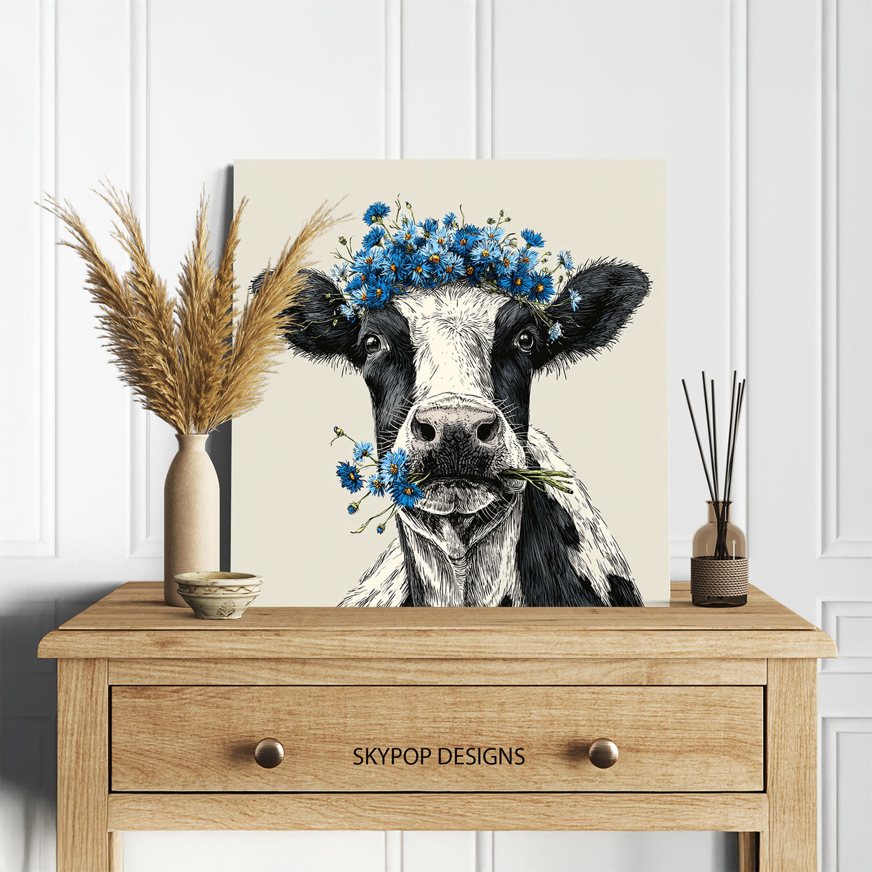 5.jpg Highland Cow Flower Art