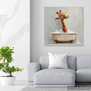 Bathtime Giraffe Art