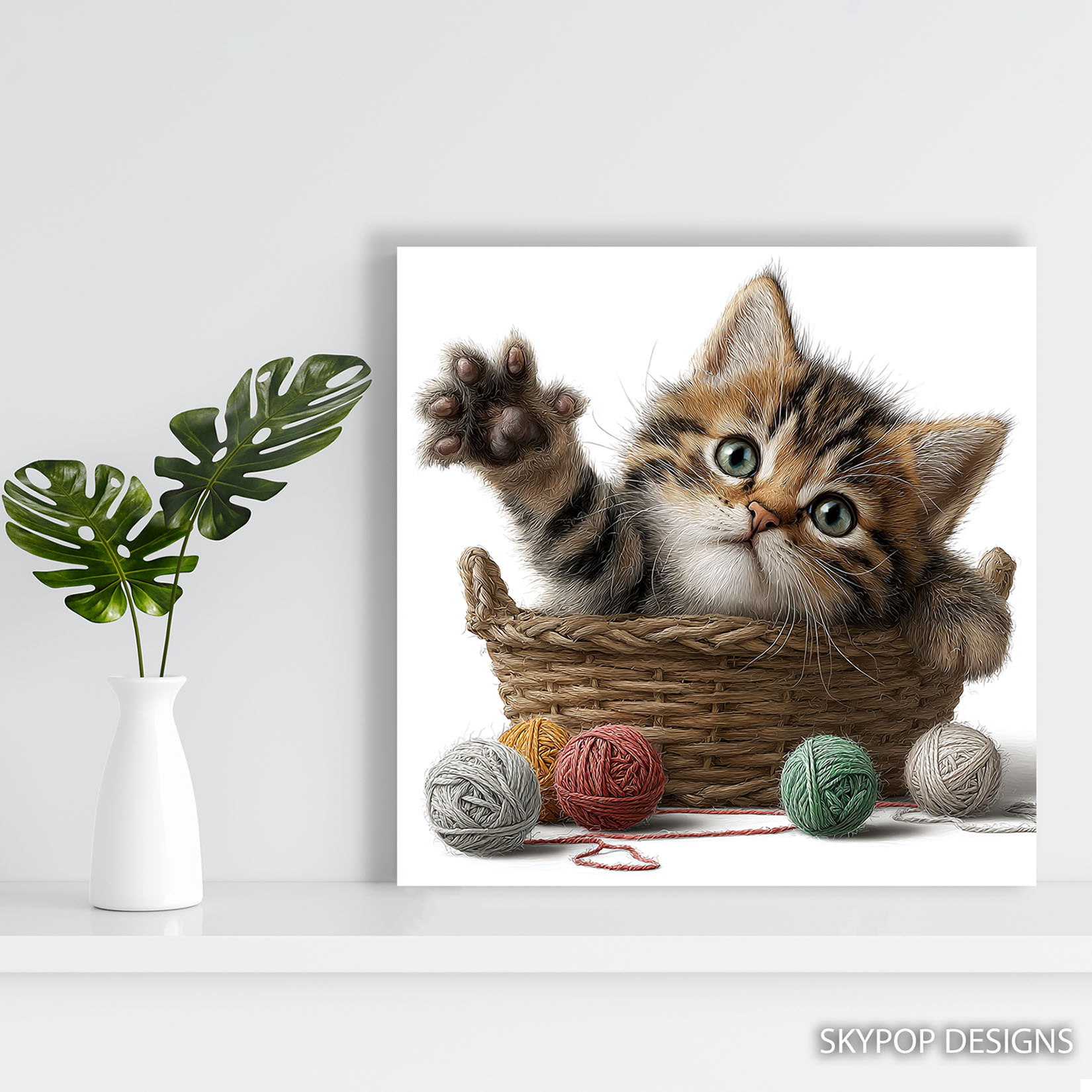 5.jpg Kitten in Basket Art